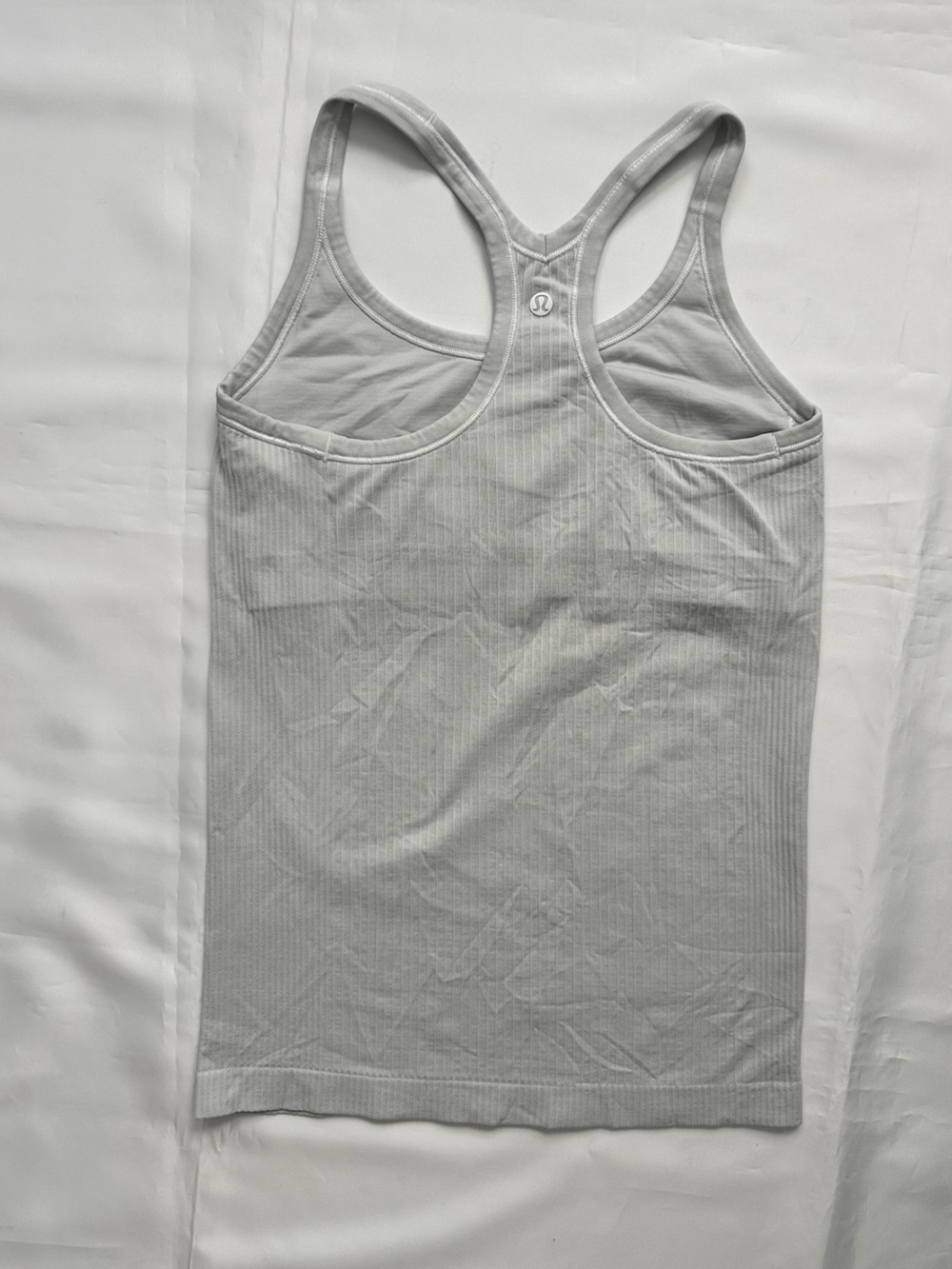 Lululemon Blue Gray Ribbed Shelf Bra Racerback Tank Top Size 6